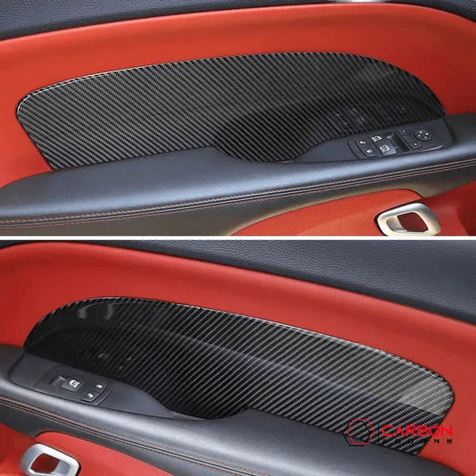 Real Carbon Fiber Interior Door Panel Overlay For 2015-2023 Dodge Challenger