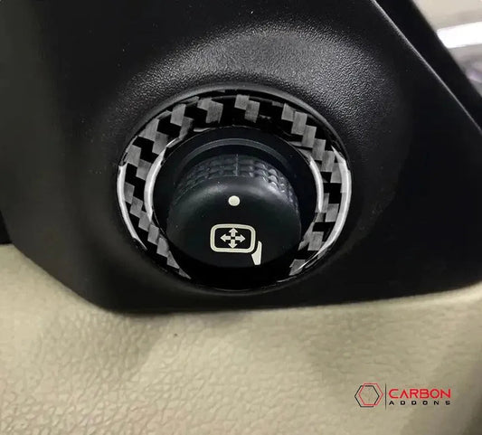 Real Carbon Fiber Mirror Adjuster Trim Overlay For Mustang 2010-2014