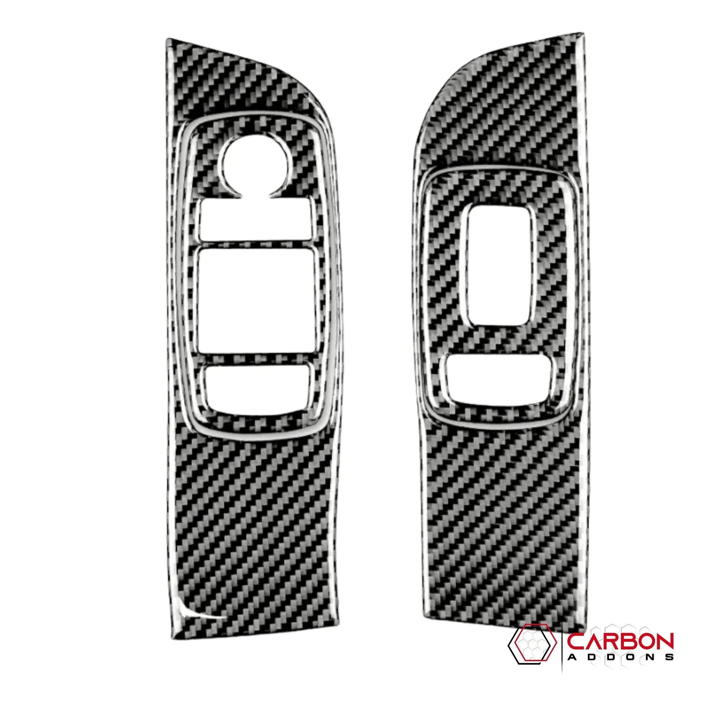 Real Carbon Fiber Window Control Trim Overlay for Dodge Challenger 2015-2023
