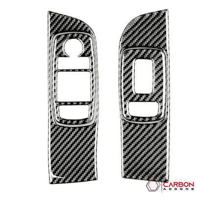 Real Carbon Fiber Window Control Trim Overlay for Dodge Challenger 2015-2023