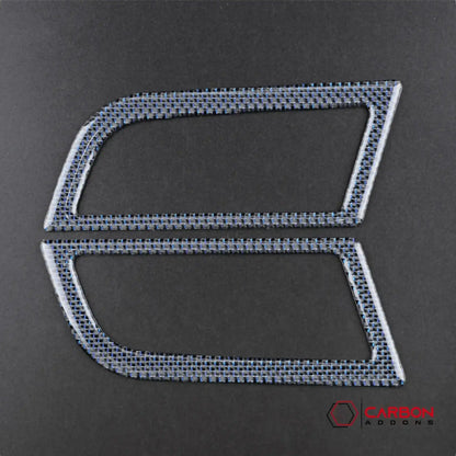 Reflective Carbon Fiber Dashboard AC Vent Trim Overlay for Mustang 2015-2023 -2pcs