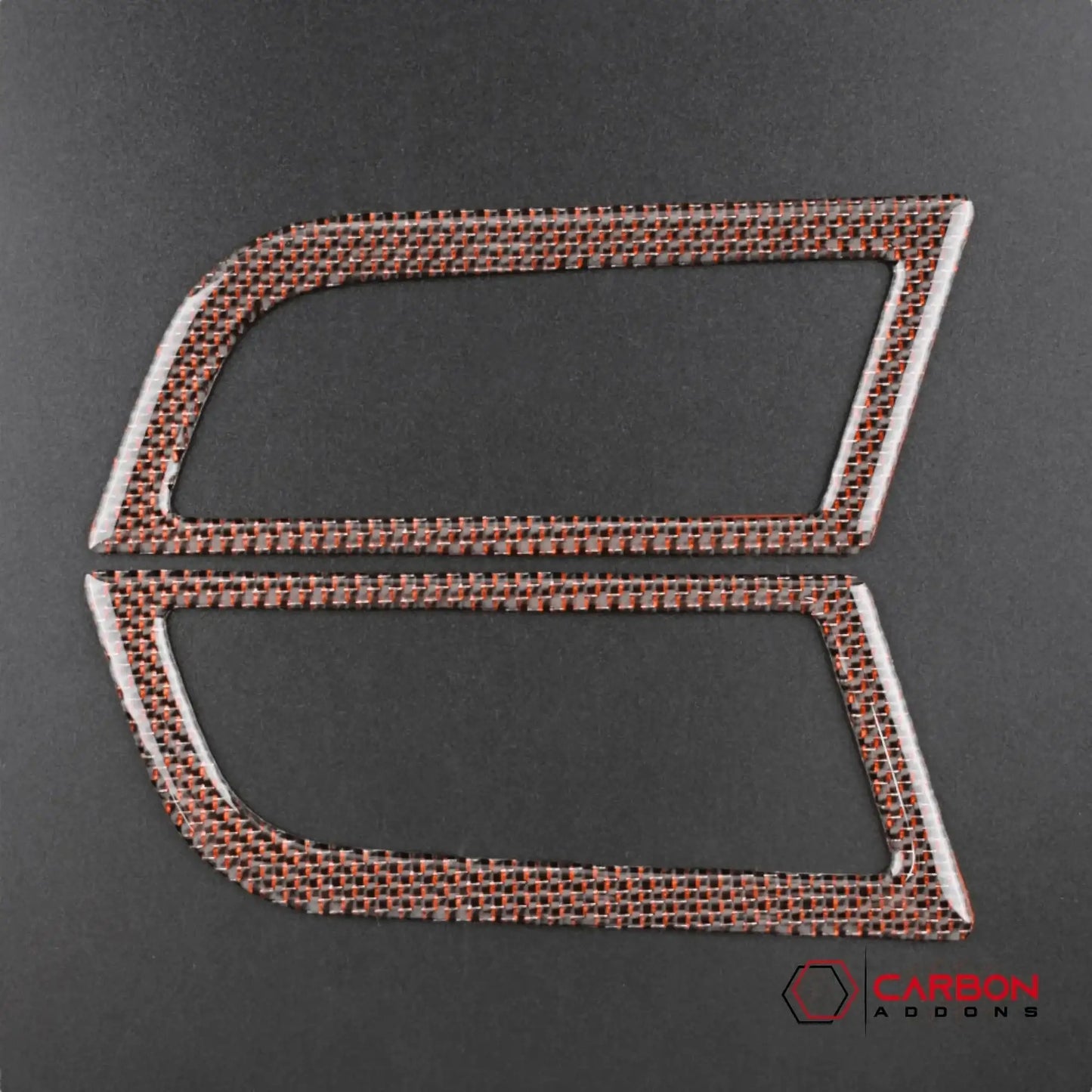 Reflective Carbon Fiber Dashboard AC Vent Trim Overlay for Mustang 2015-2023 -2pcs