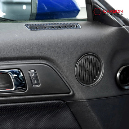 Reflective Carbon Fiber Door Air Outlet Overlay for Mustang 2015-2023