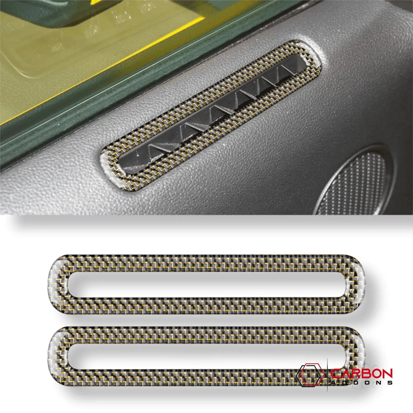 Reflective Carbon Fiber Door Air Outlet Overlay for Mustang 2015-2023