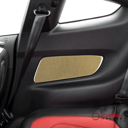 Reflective Carbon Fiber Front/Rear Door Panel Overlay for Mustang 2015-2023