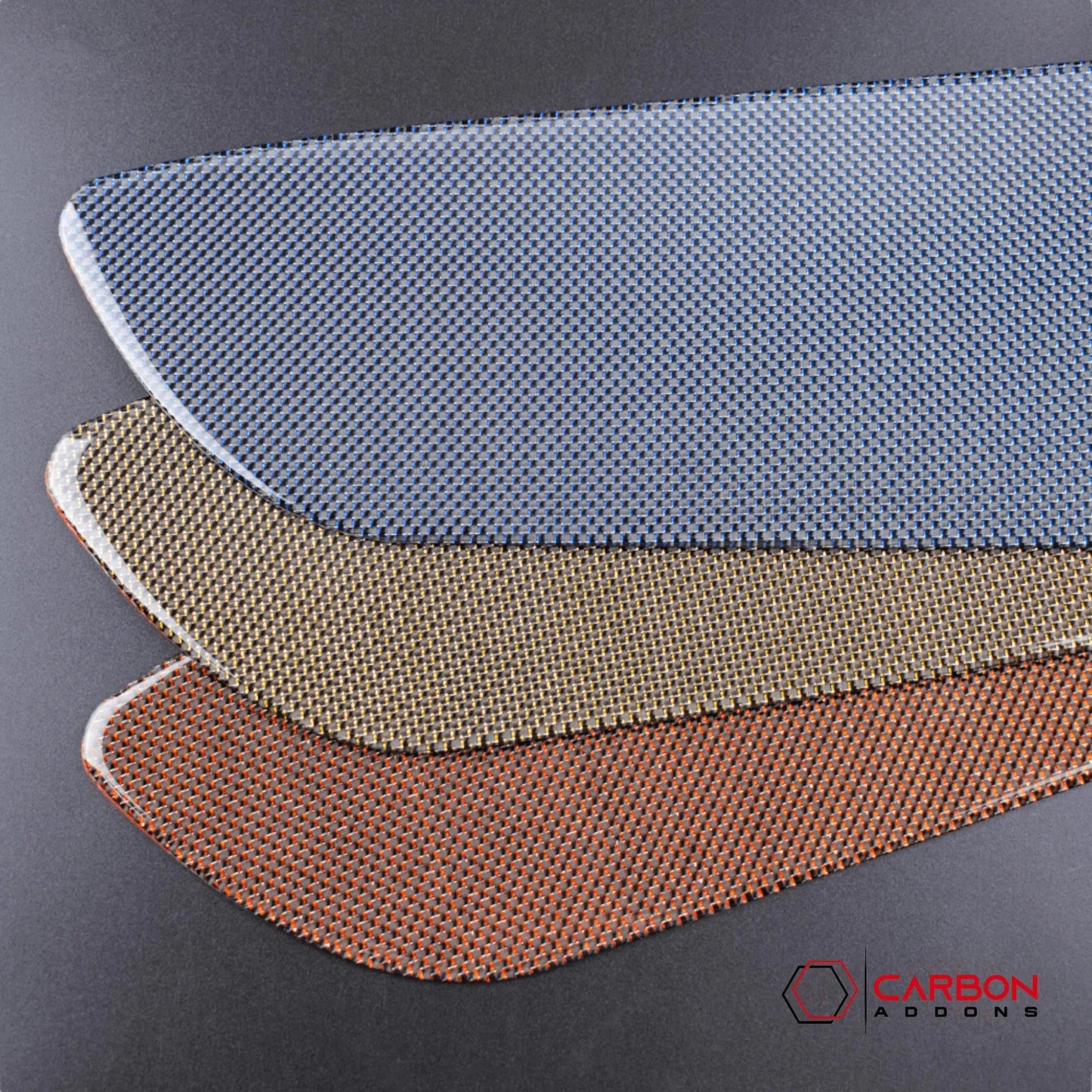 Reflective Carbon Fiber Front/Rear Door Panel Overlay for Mustang 2015-2023