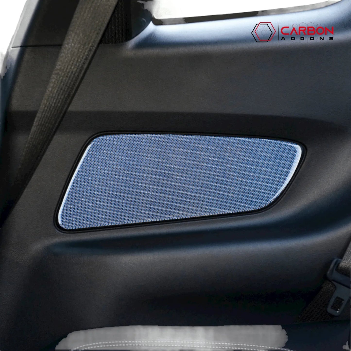 Reflective Carbon Fiber Front/Rear Door Panel Overlay for Mustang 2015-2023