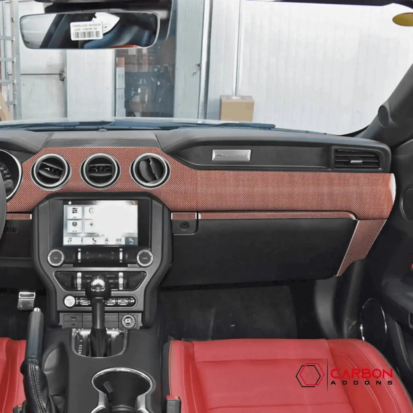 Reflective Carbon Fiber Full Dashboard Set for Mustang 2015-2023