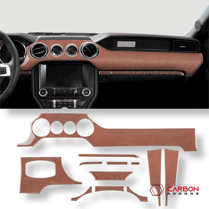 Reflective Carbon Fiber Full Dashboard Set for Mustang 2015-2023