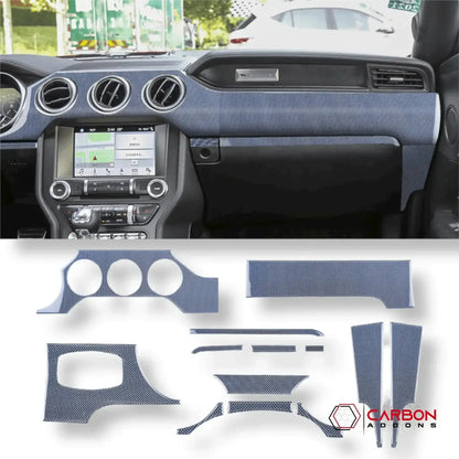 Reflective Carbon Fiber Full Dashboard Set for Mustang 2015-2023