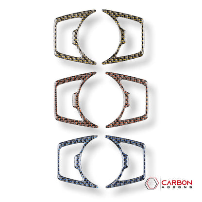 Reflective Carbon Fiber Headlight Switch Trim Overlay For Mustang 2015-2023