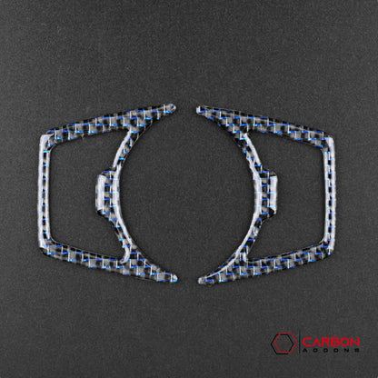 Reflective Carbon Fiber Headlight Switch Trim Overlay For Mustang 2015-2023