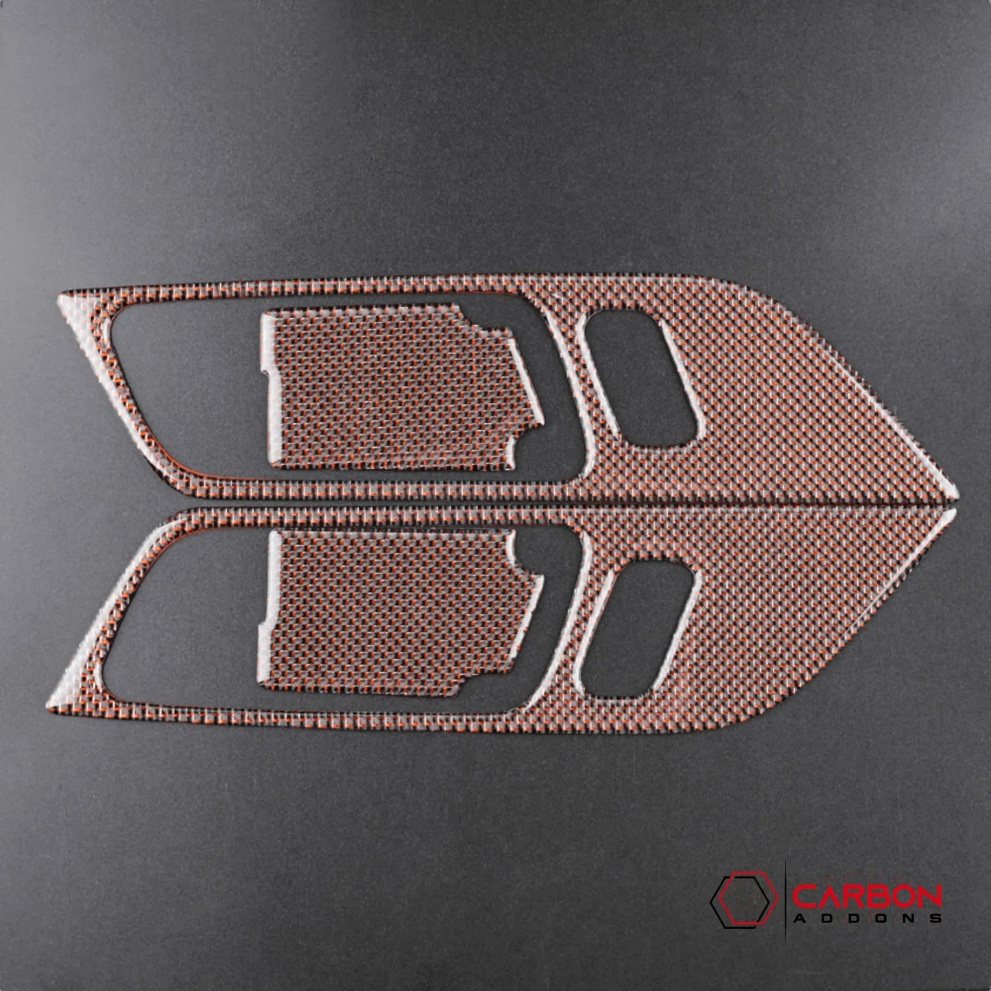 Reflective Carbon Fiber Interior Door Handle Trim Overlay for Mustang 2015-2023