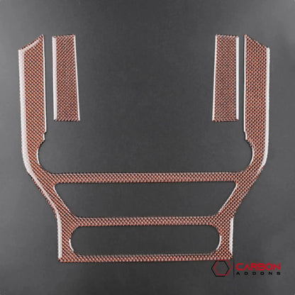 Reflective Carbon Fiber Multimedia Radio Trim Overlay for Mustang 2015-2023