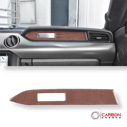 Reflective Carbon Fiber Passenger Dashboard Emblem Trim Overlay for Mustang 2015-2023