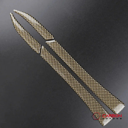 Carbon Fiber Rear View Mirror Trim Overlay For Mustang 2015-2023