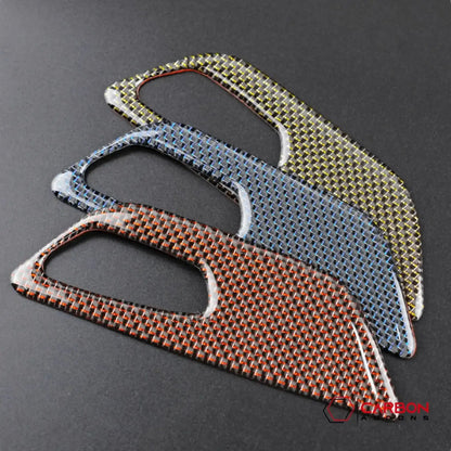 Reflective Carbon Fiber Seat Function Control Trim Overlay For Mustang 2015-2023
