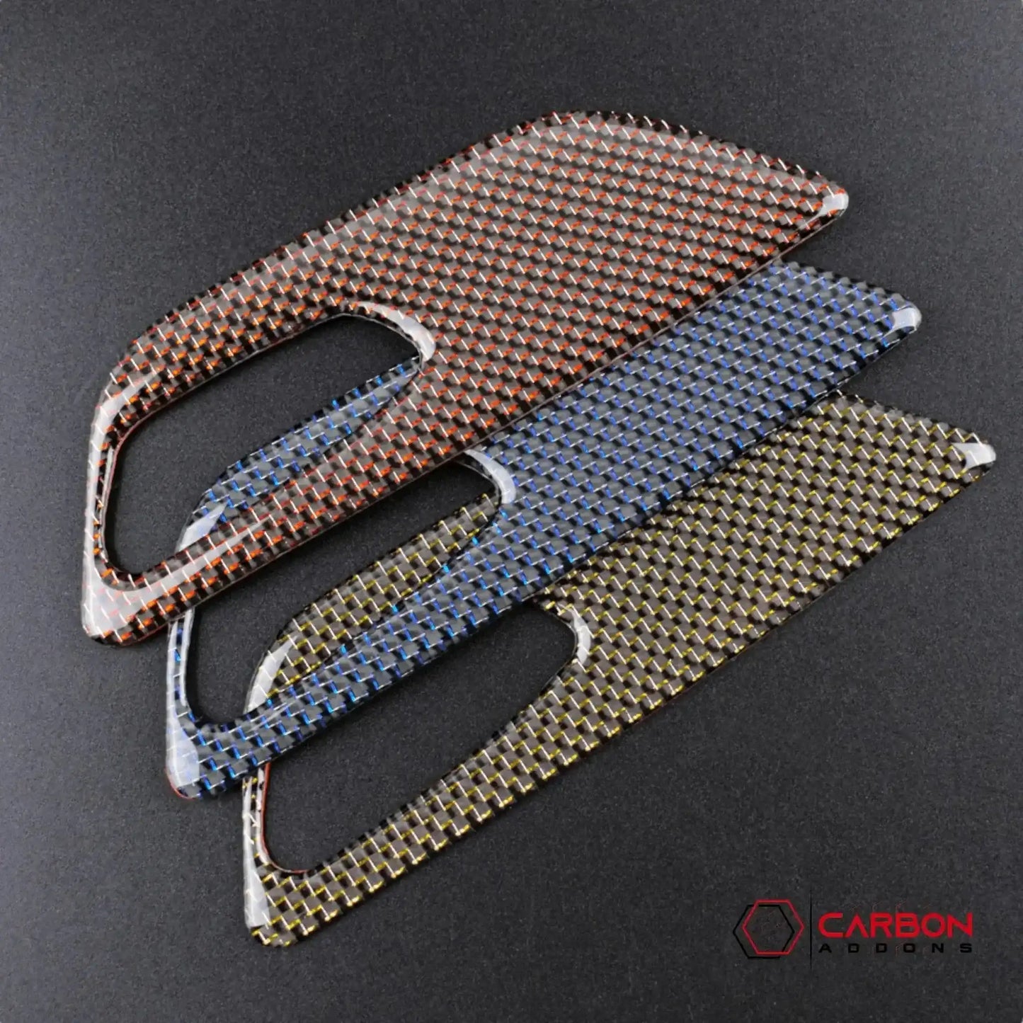 Reflective Carbon Fiber Seat Function Control Trim Overlay For Mustang 2015-2023