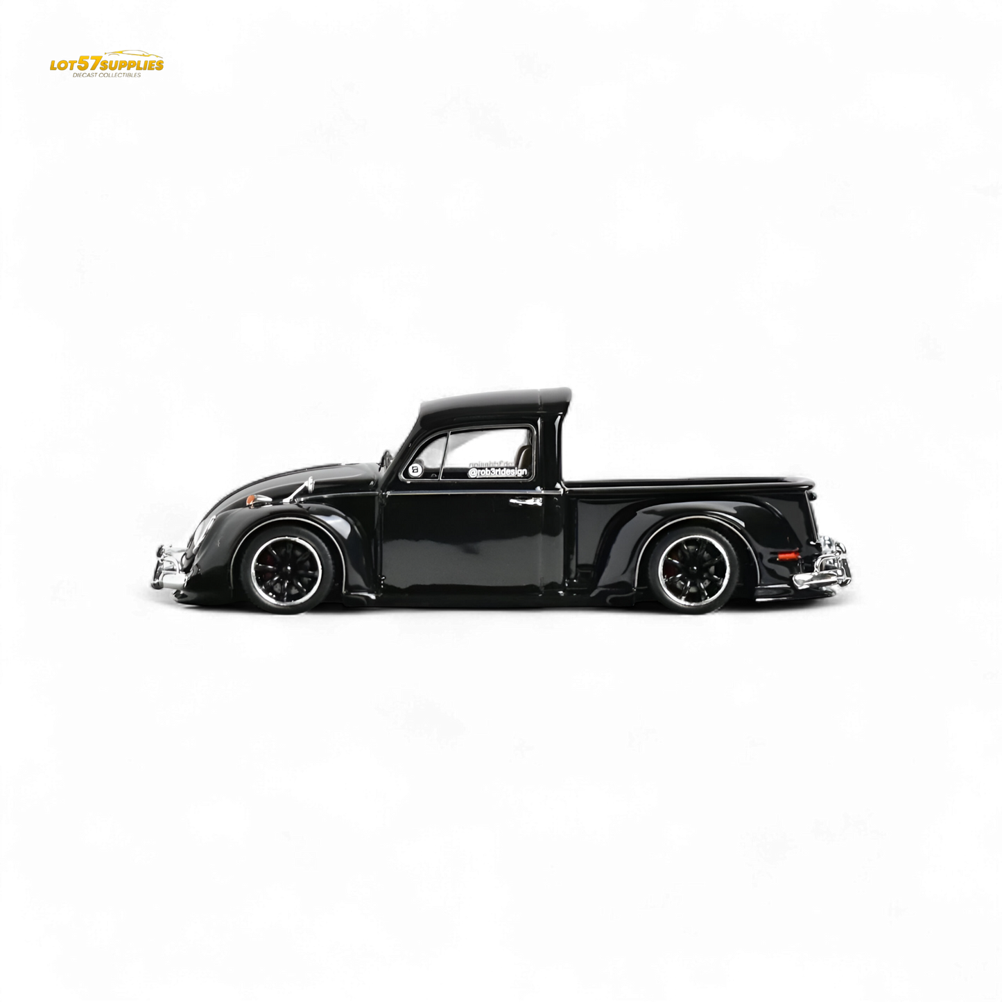 YM Model X Robert Design Volkswagen Beetle Pickup Truck FUSCUP in Black 1:64 Limited to 499 Pcs