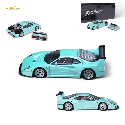 Stance Hunters Ferrari F40 LM Light Aqua Green With Removable Rear Engine Cover 1:64