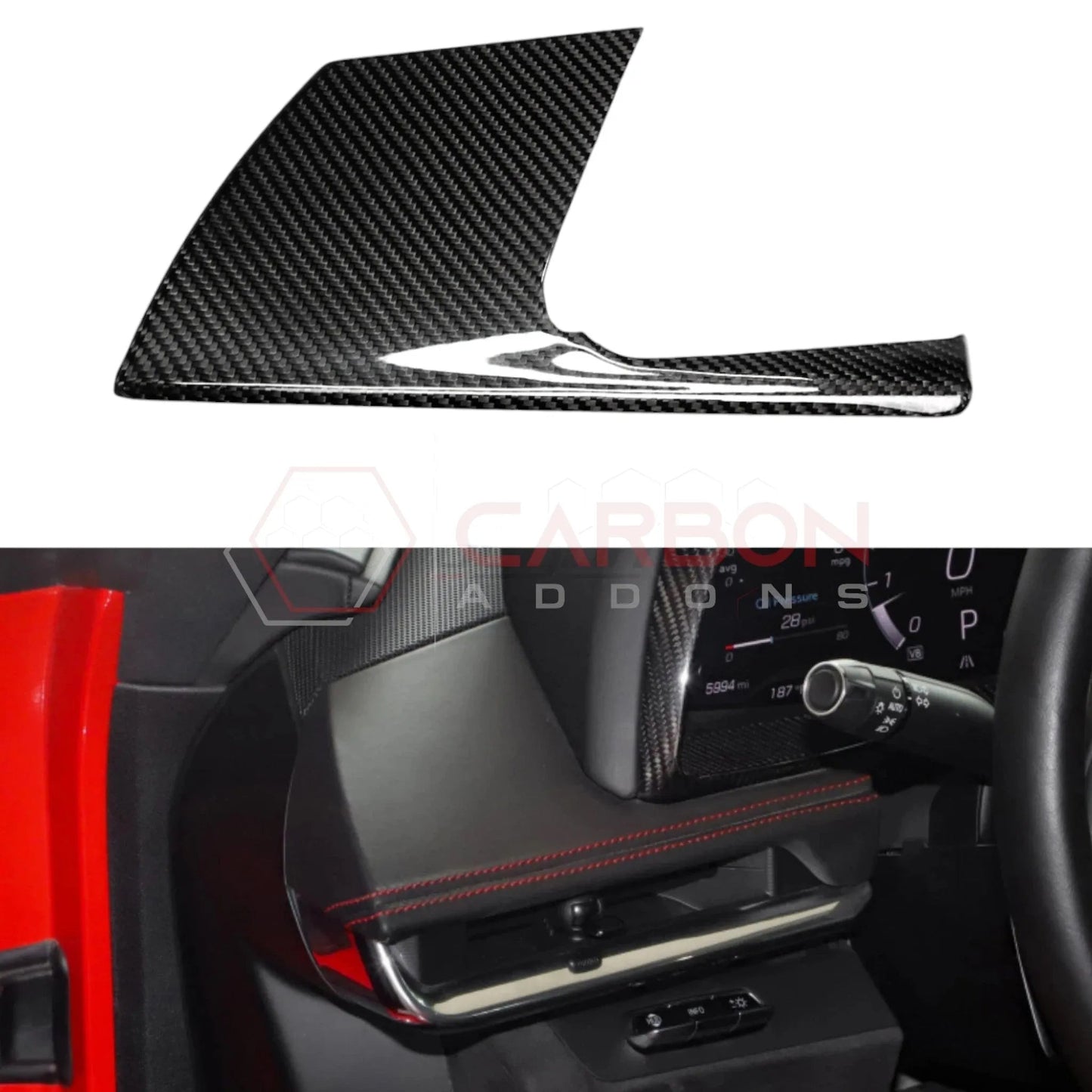 C8 Corvette Real Carbon Fiber Driver Side Dashboard Trim Cover