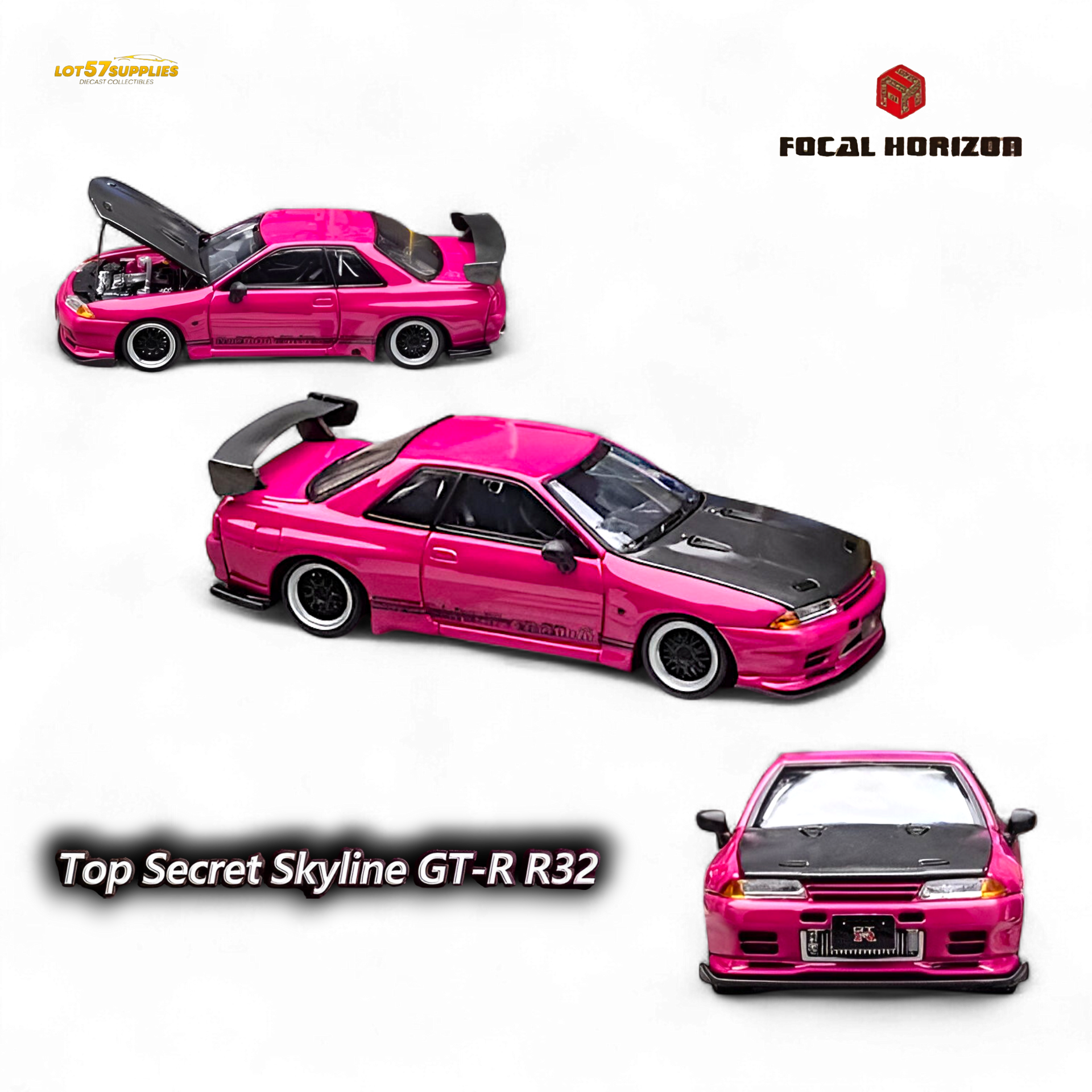 Focal Horizon Nissan Skyline GT-R R32 Top Secret Pink 1:64