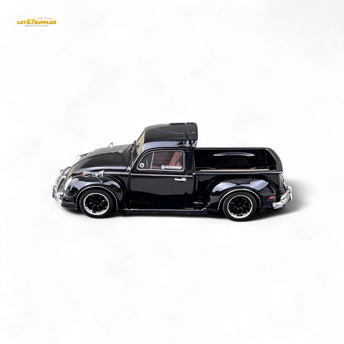 YM Model X Robert Design Volkswagen Beetle Pickup Truck FUSCUP in Black 1:64 Limited to 499 Pcs