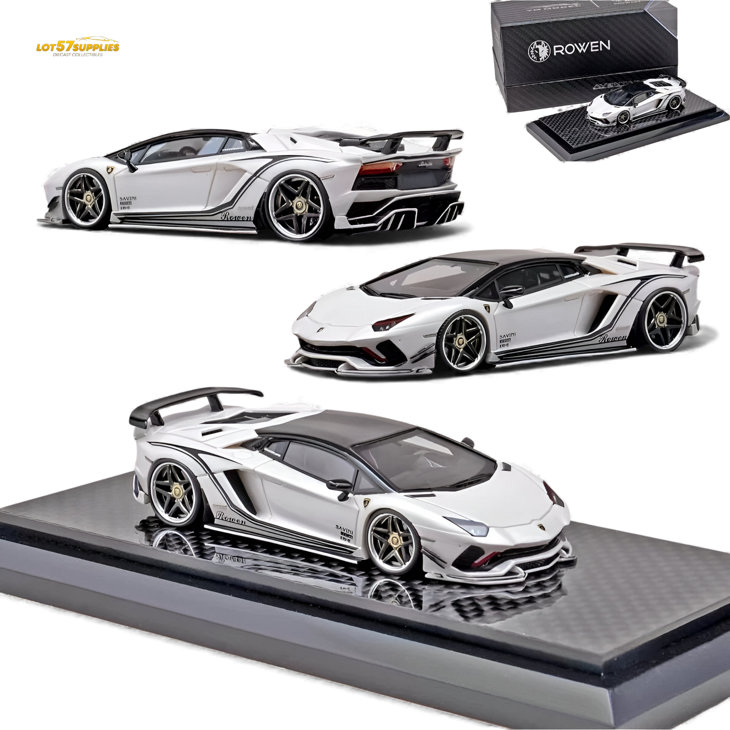 YM Model Lamborghini Aventador S Advance Edition Rowen White 1:64