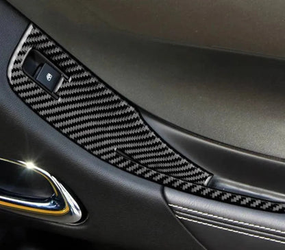 [Set] Carbon Fiber Door Window Switch Panel Overlay for Chevrolet Camaro 2010-2015
