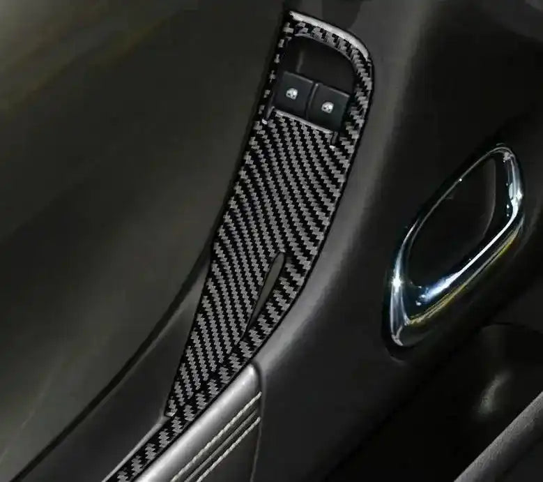 [Set] Carbon Fiber Door Window Switch Panel Overlay for Chevrolet Camaro 2010-2015