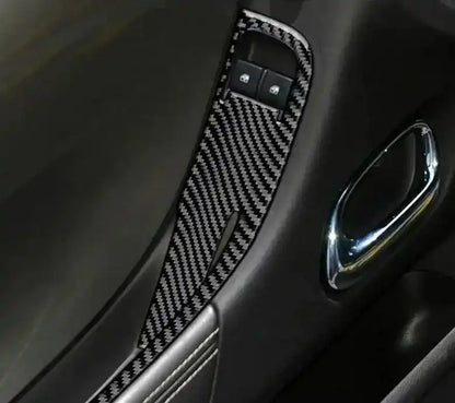 [Set] Carbon Fiber Door Window Switch Panel Overlay for Chevrolet Camaro 2010-2015