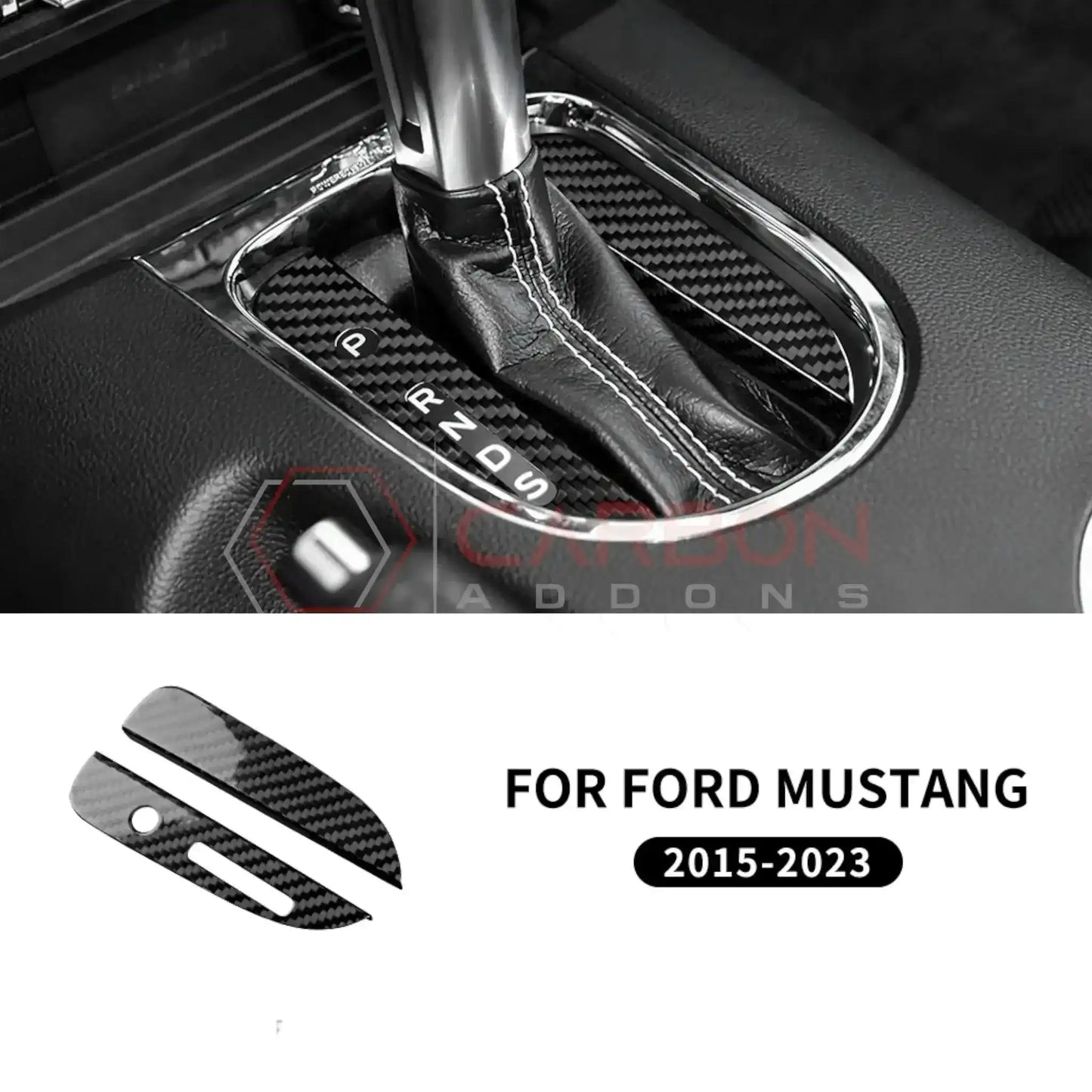 Carbon Fiber Automatic Gear Shift Bezel Cover for Mustang 2015-2023
