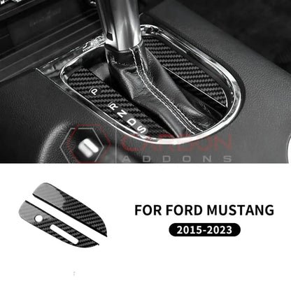 Carbon Fiber Automatic Gear Shift Bezel Cover for Mustang 2015-2023