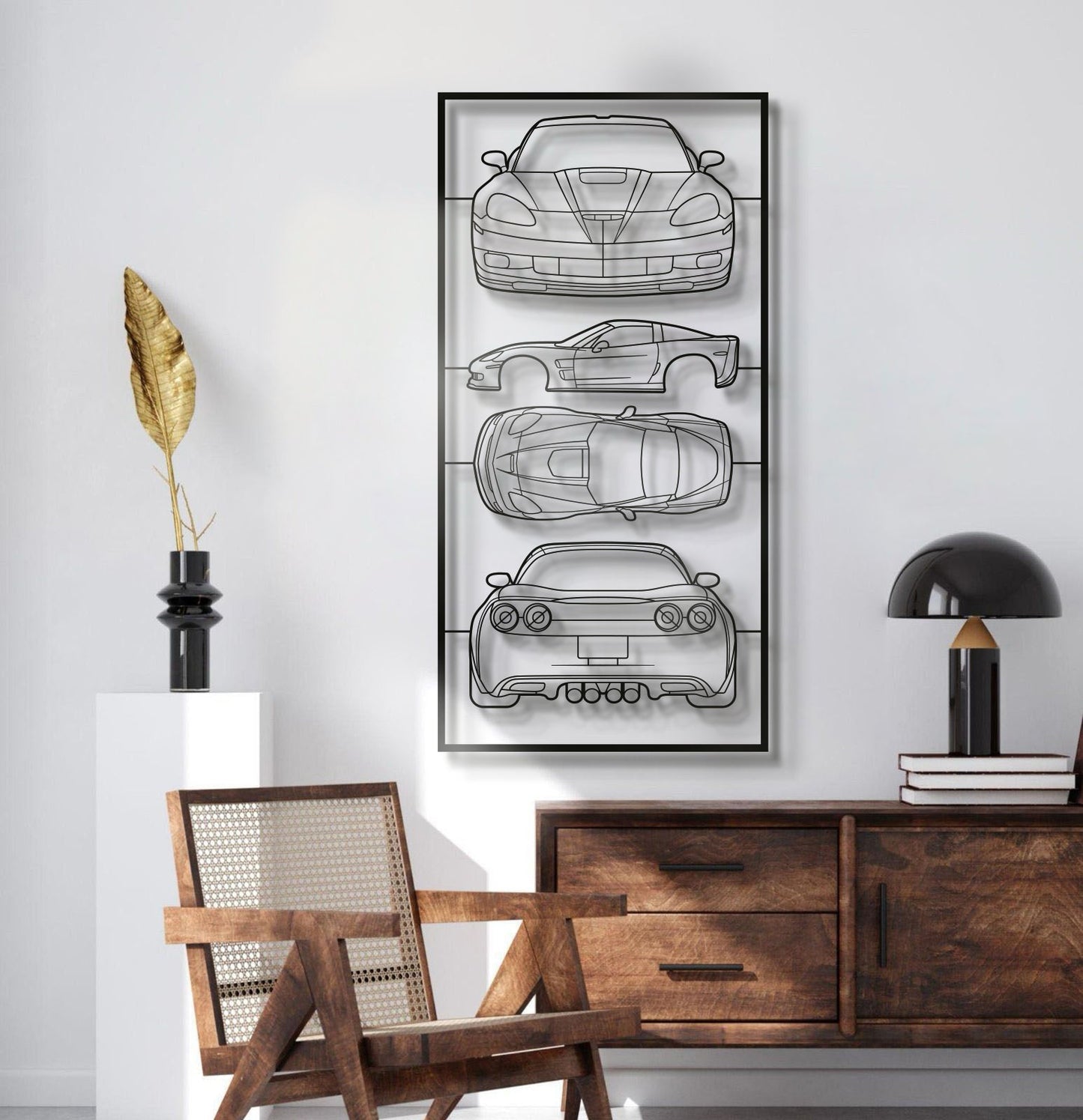 2009 Corvette ZR1 Quad Profile Metal Frame Silhouette - MT1446