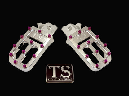 TS Custom Foot Pegs w/ Titanium Grips for Surron and Most Light E-moto