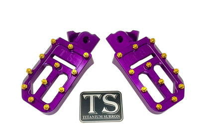 TS Custom Foot Pegs w/ Titanium Grips for Surron and Most Light E-moto