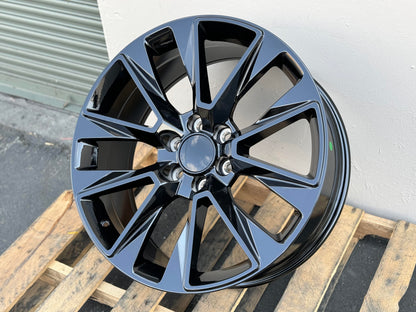GM6 22x9 6x139.7 +24 78.1 GLOSS BLACK (FITS GMC SILVERADO TAHOE SIERRA)