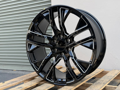 GM3 22x9 6x139.7 +24 78.1 Black+Milled Spokes (FITS GMC SILVERADO TAHOE SIERRA)