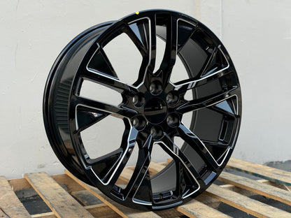 GM3 22x9 6x139.7 +24 78.1 Black+Milled Spokes (FITS GMC SILVERADO TAHOE SIERRA)