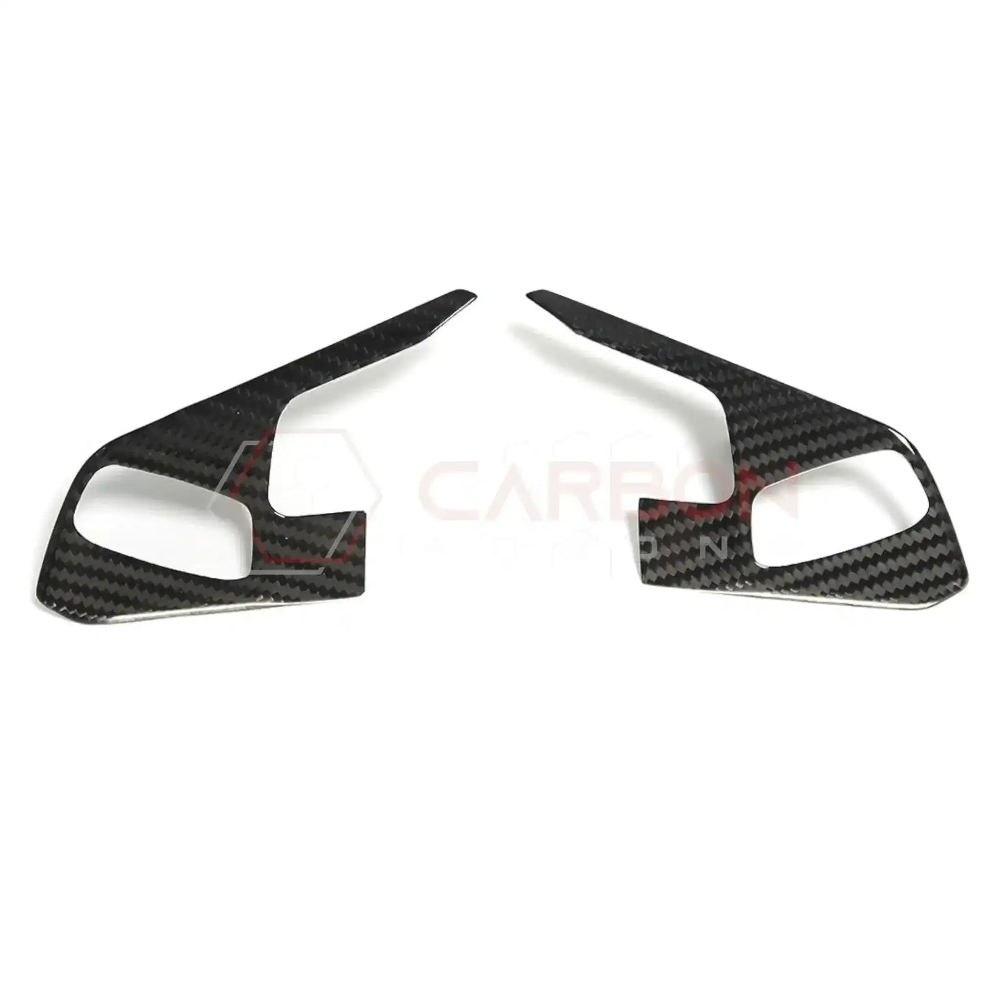 C8 Corvette Real Carbon Fiber Steering Wheel Button Trim Covers | Interior Overlay (2020–2026)