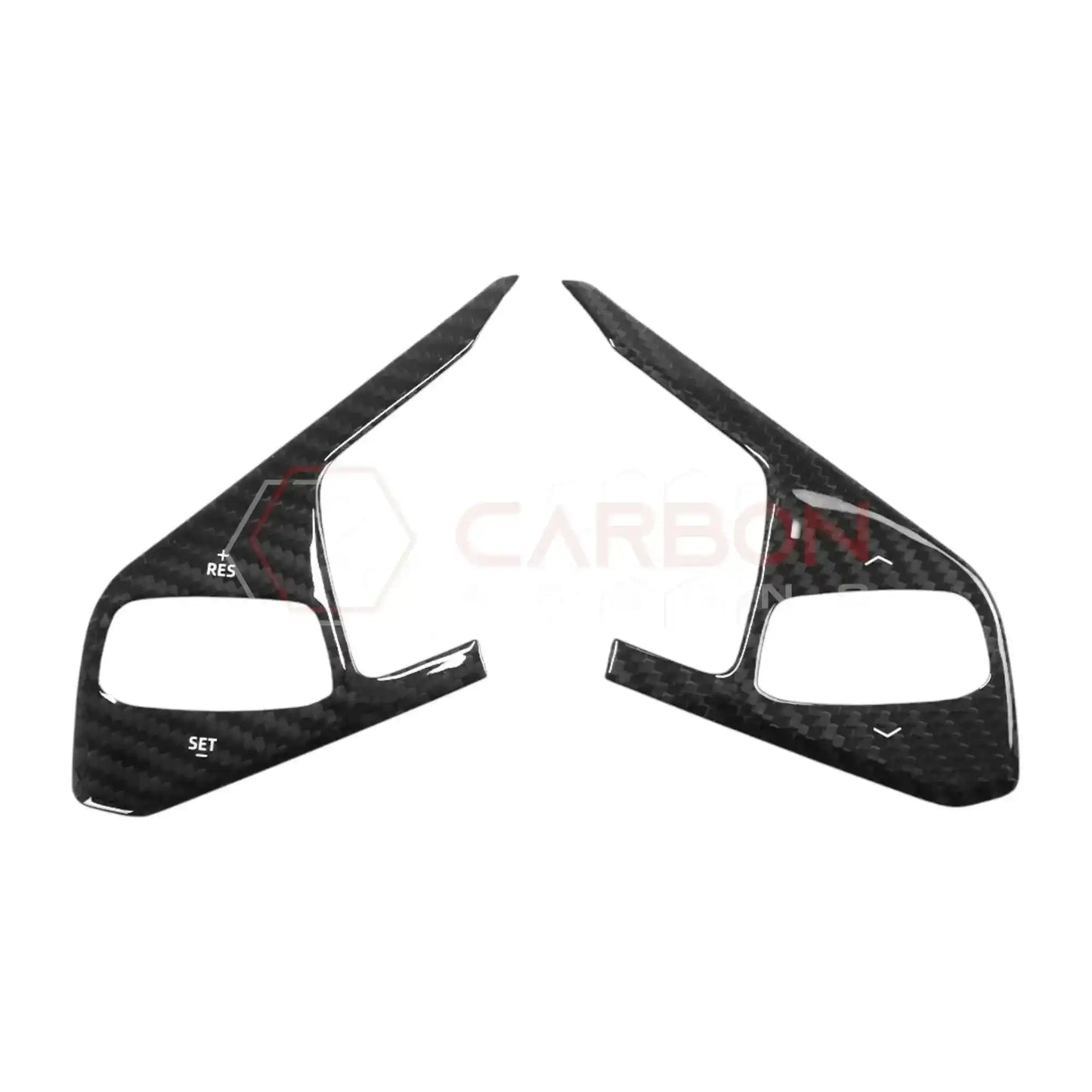 C8 Corvette Real Carbon Fiber Steering Wheel Button Trim Covers | Interior Overlay (2020–2026)