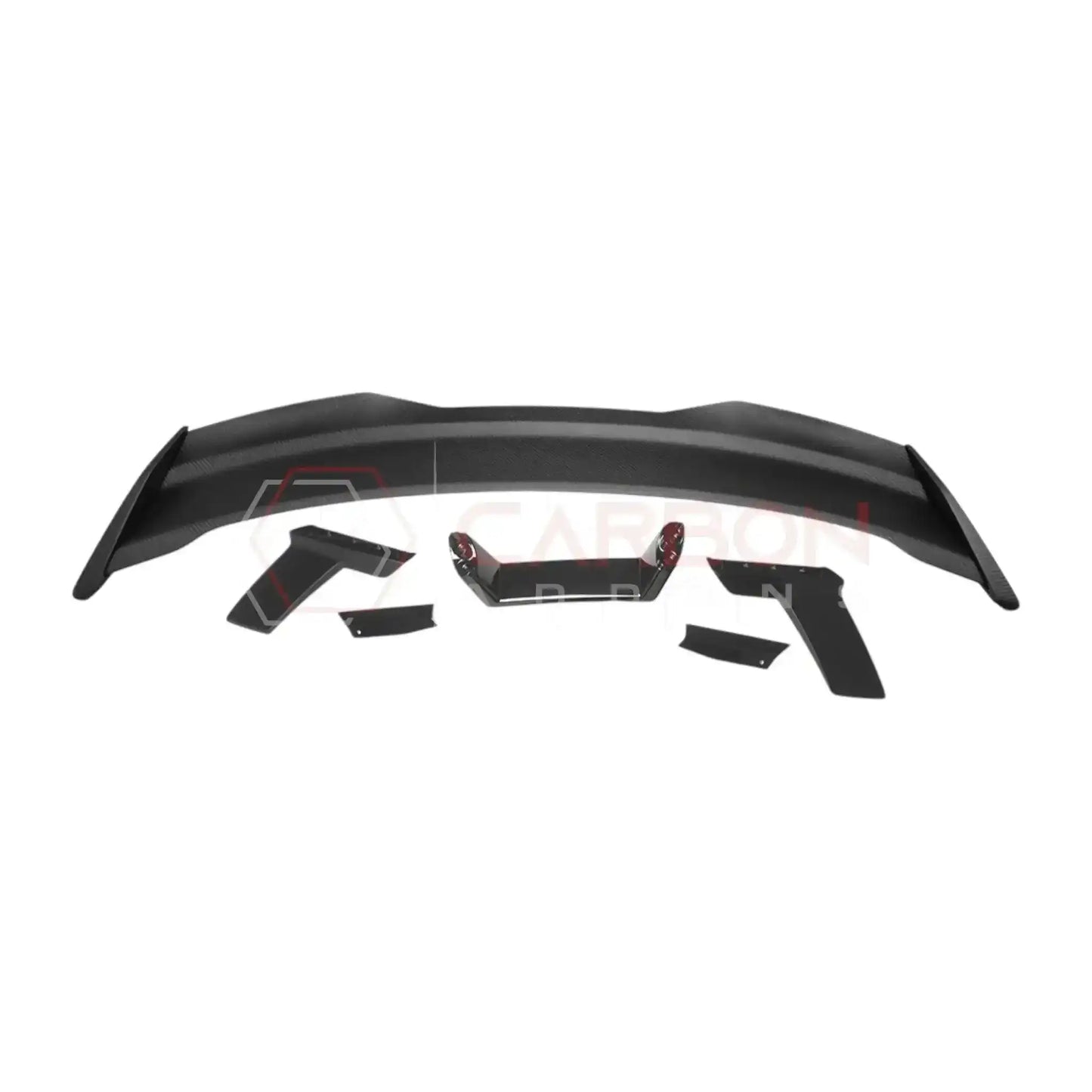 Dark Horse-Style Carbon Fiber Rear Spoiler with Integrated Gurney Flap for 2024+ Ford Mustang