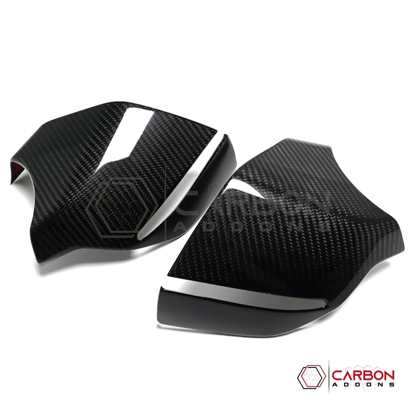 C8 Corvette Real Carbon Fiber Bottom Mirror Trim Covers | Exterior Overlay (2020–2026)