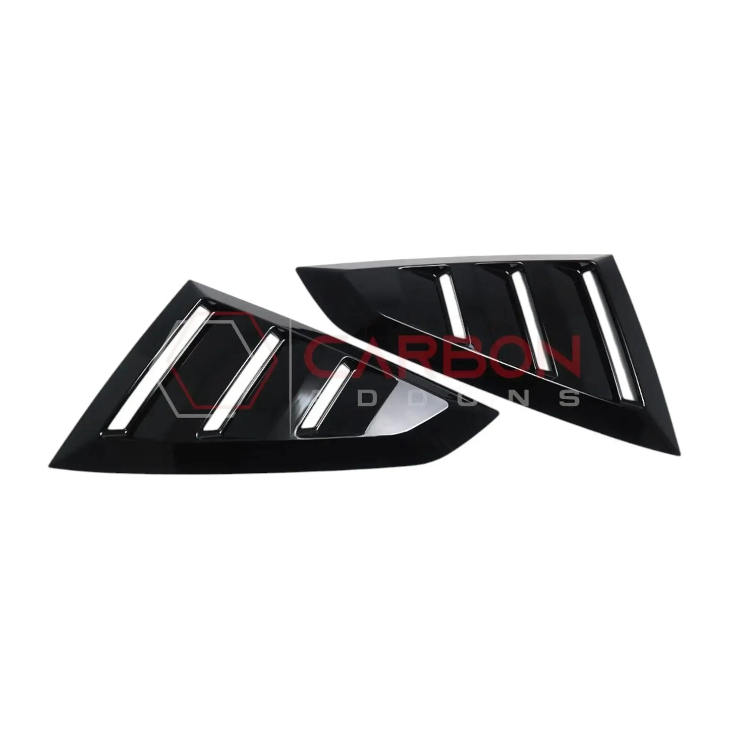 Rear Quarter Window Louvers for 2024+ Ford Mustang (Gloss Black ABS)
