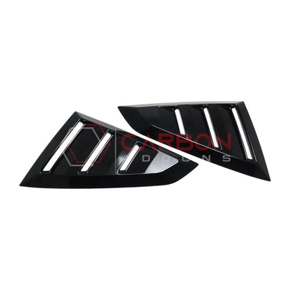 Rear Quarter Window Louvers for 2024+ Ford Mustang (Gloss Black ABS)