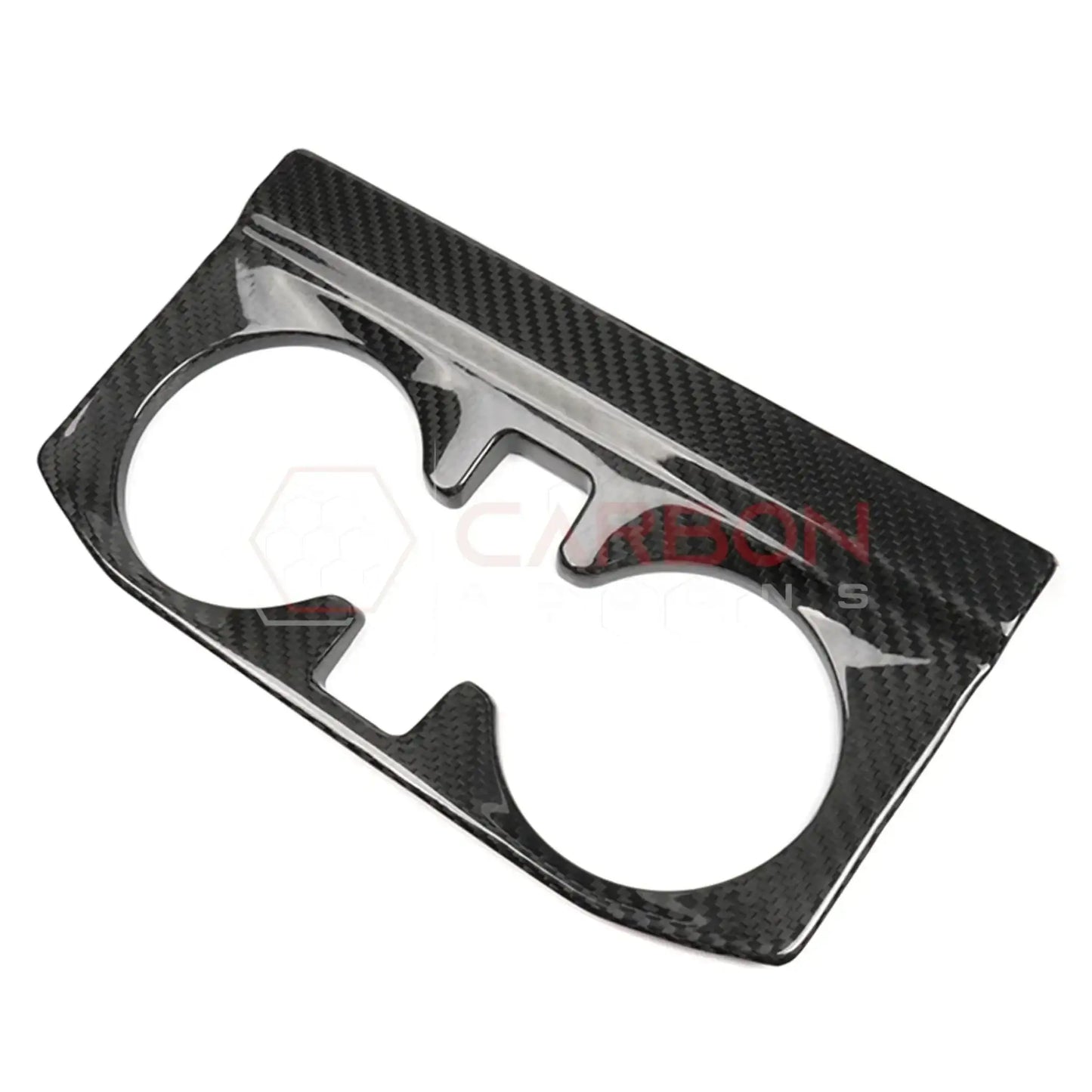 Real Carbon Fiber Rear Center Console Cup Holder Trim Bezel for 2021-2024 Ford F-150