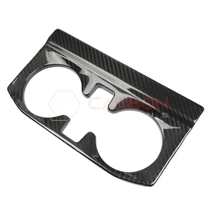 Real Carbon Fiber Rear Center Console Cup Holder Trim Bezel for 2021-2024 Ford F-150