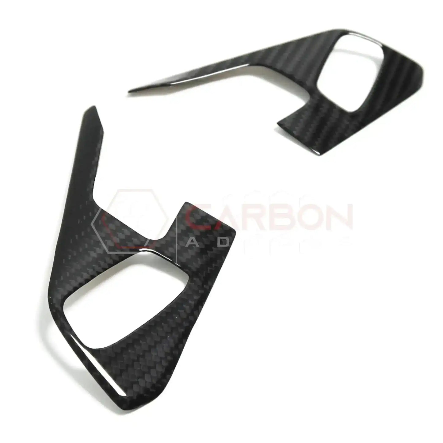 C8 Corvette Real Carbon Fiber Steering Wheel Button Trim Covers | Interior Overlay (2020–2026)
