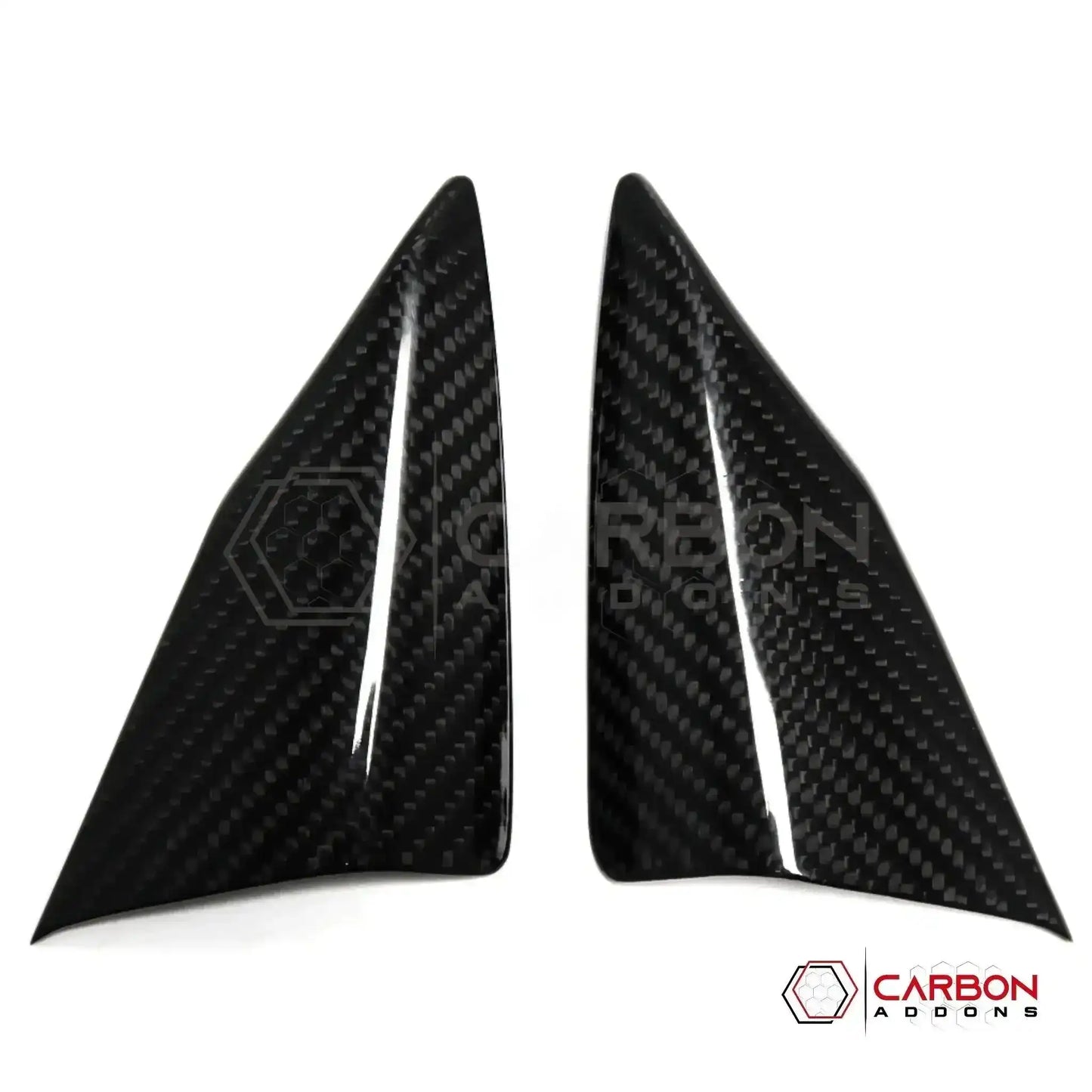 C8 Corvette Real Carbon Fiber Door Window A-Pillar Triangle Trim Covers | Interior Upgrade (2020–2026)