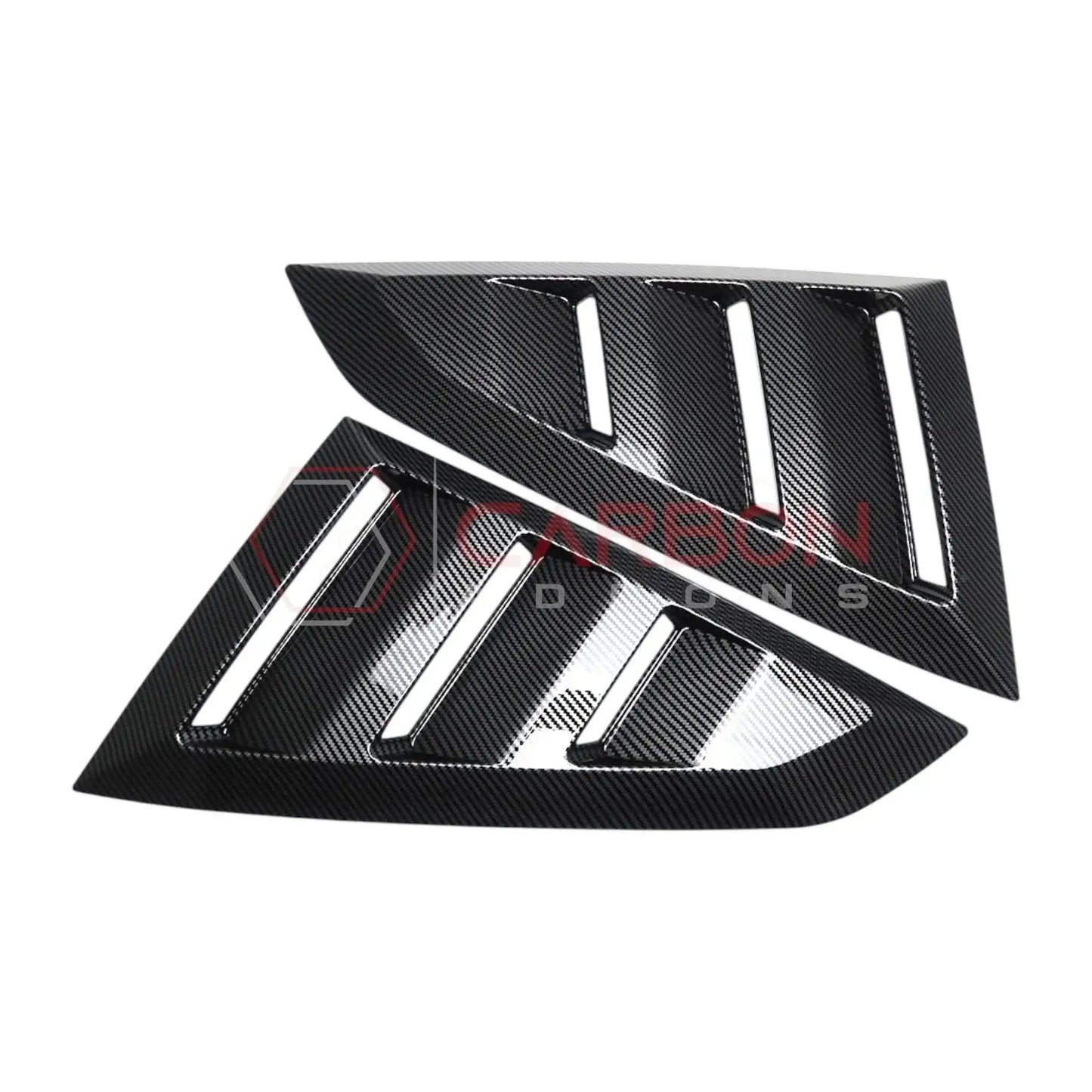 Rear Quarter Window Louvers for 2024+ Ford Mustang (Gloss Black ABS)